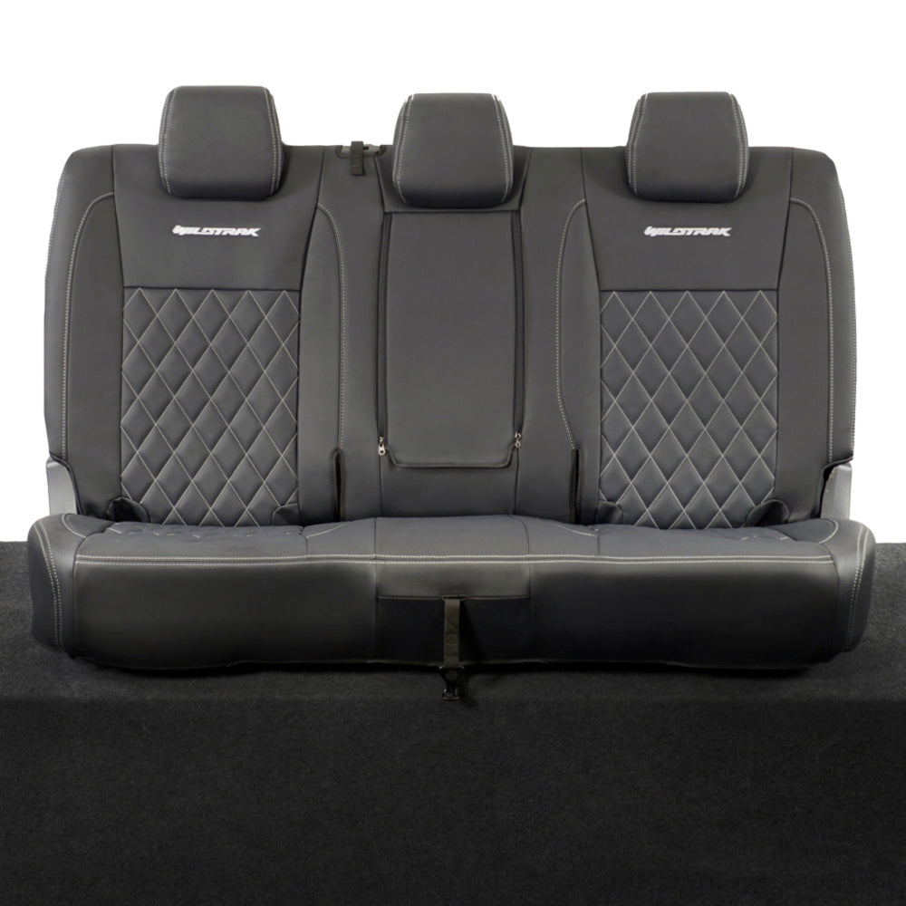 Ford Ranger Wildtrak Leatherette Rear Seat Covers with 'Wildtrak' Embroidery (2016-2023)