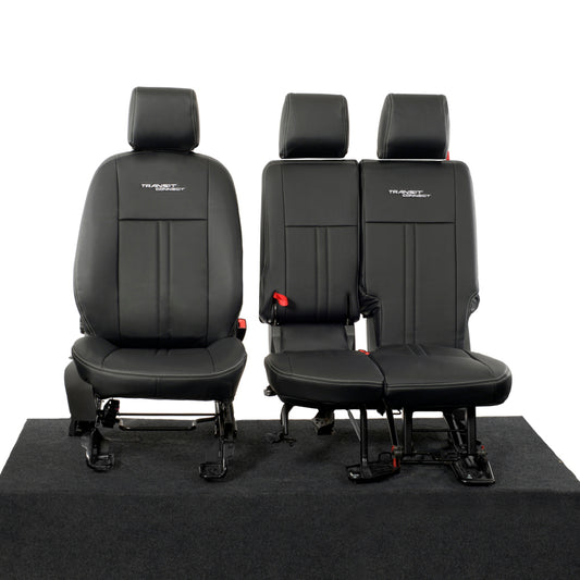 Ford Transit Connect Leatherette Front Seat Covers with 'Transit Connect' Embroidery (2014 Onwards)