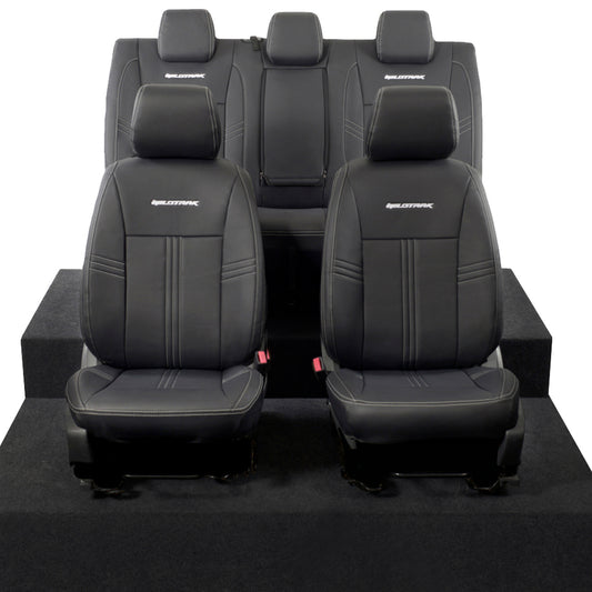 Ford Ranger Wildtrak Leatherette Front & Rear Seat Covers with 'Wildtrak' Embroidery (2016-2023)