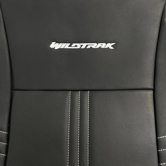 Ford Ranger Wildtrak Leatherette Front & Rear Seat Covers with 'Wildtrak' Embroidery (2016-2023)