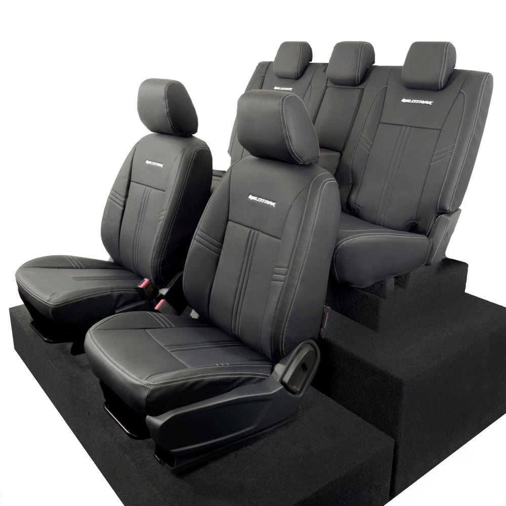 Ford Ranger Wildtrak Leatherette Front & Rear Seat Covers with 'Wildtrak' Embroidery (2016-2023)