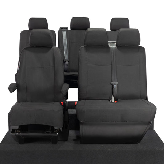 VW T6 Transporter Tailored Front & Rear Seat Covers (6 Seater, Armrests) 2003-2015