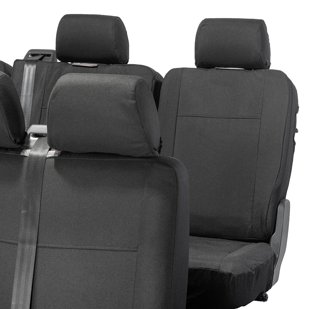 VW T6 Transporter Tailored Front & Rear Seat Covers (6 Seater, Armrests) 2015+