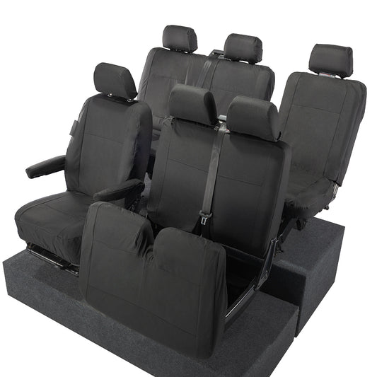 VW T6 Transporter Tailored Full Set Seat Covers (6 Seater, Armrests) 2015+