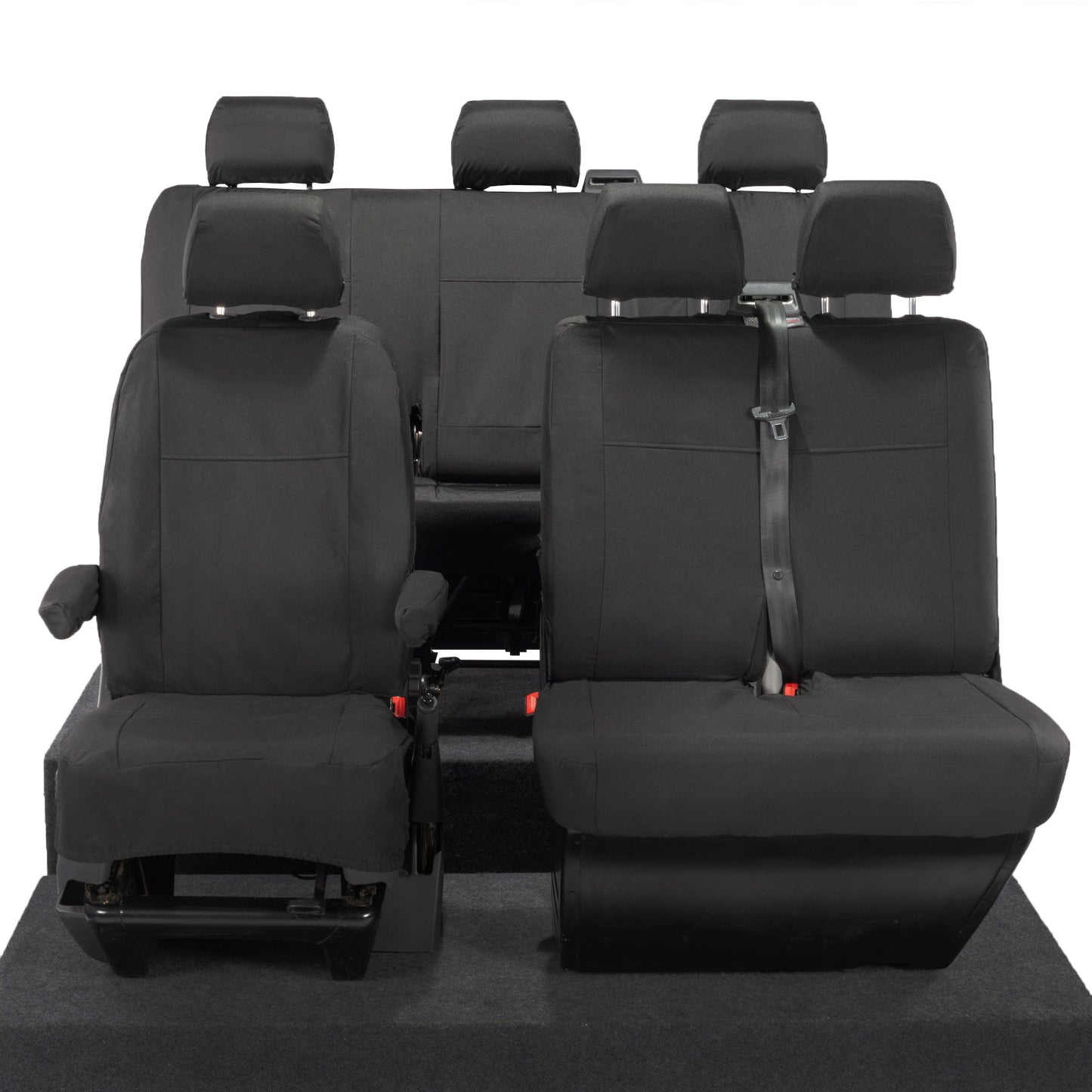VW T6 Transporter Tailored Front & Rear Seat Covers (6 Seater, Bench, Armrests) 2015+