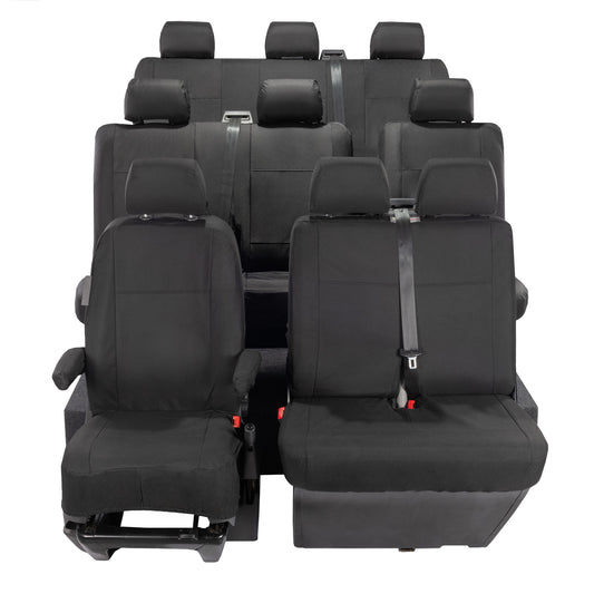 VW T5 Shuttle Tailored Full Set Seat Covers (9 Seater, Bench, Armrests) 2003-2015