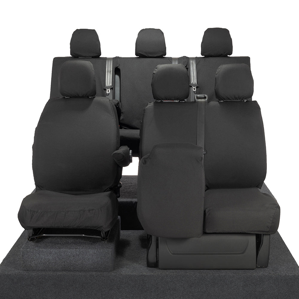 Renault Trafic Crew Cab (2014 Onwards) Tailored Front & Rear Seat Covers - Black