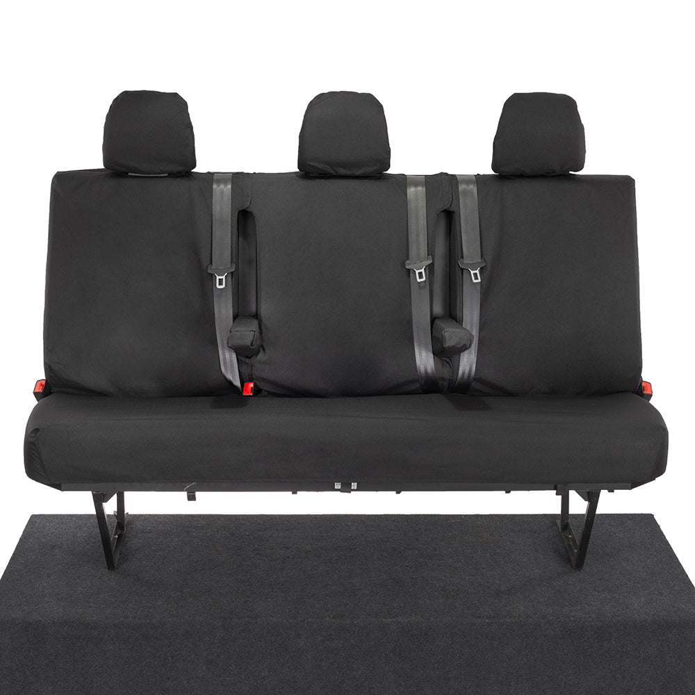 Fiat Talento Crew Cab SX (2016 Onwards) Tailored Rear Seat Covers - Black