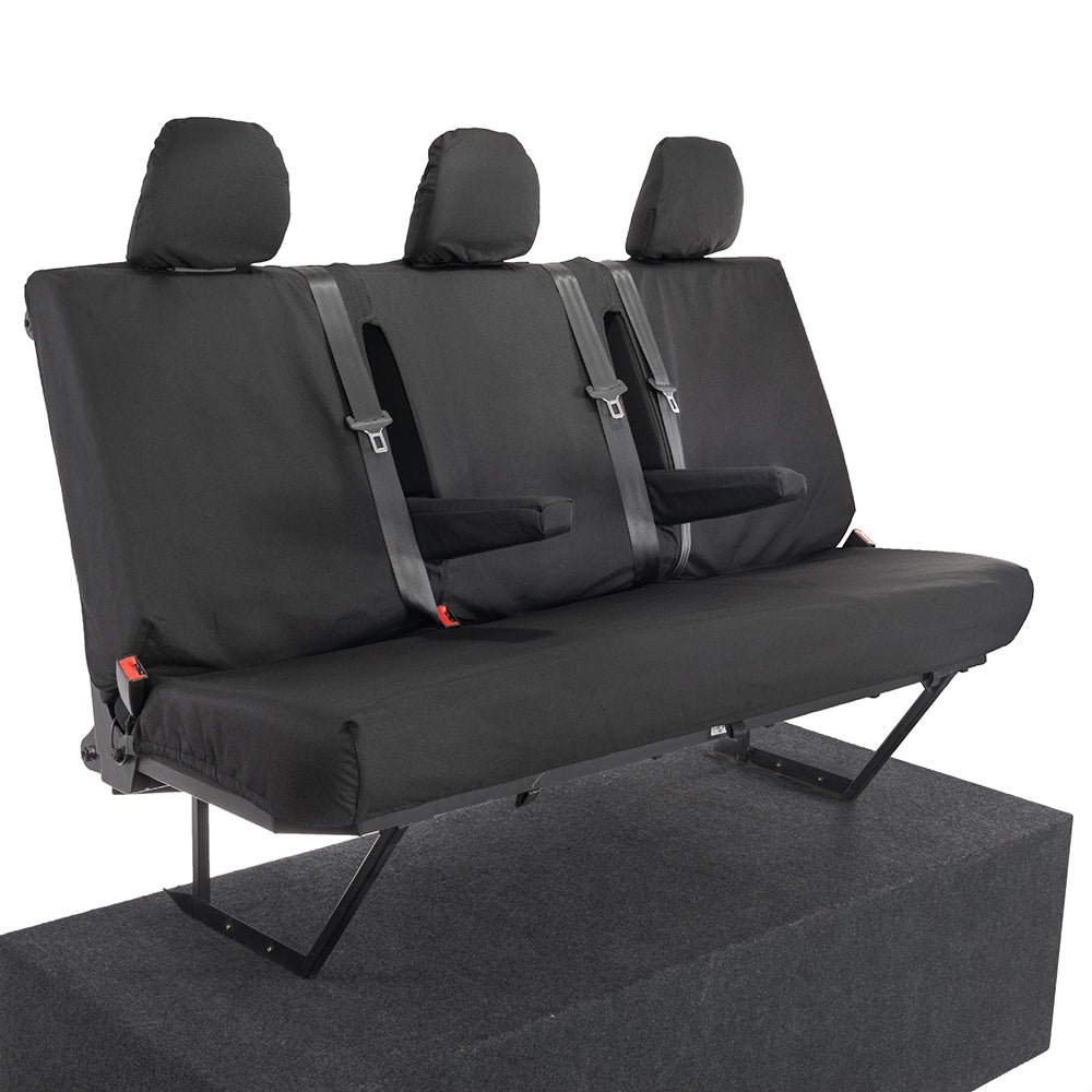 Fiat Talento Crew Cab SX (2016 Onwards) Tailored Rear Seat Covers - Black