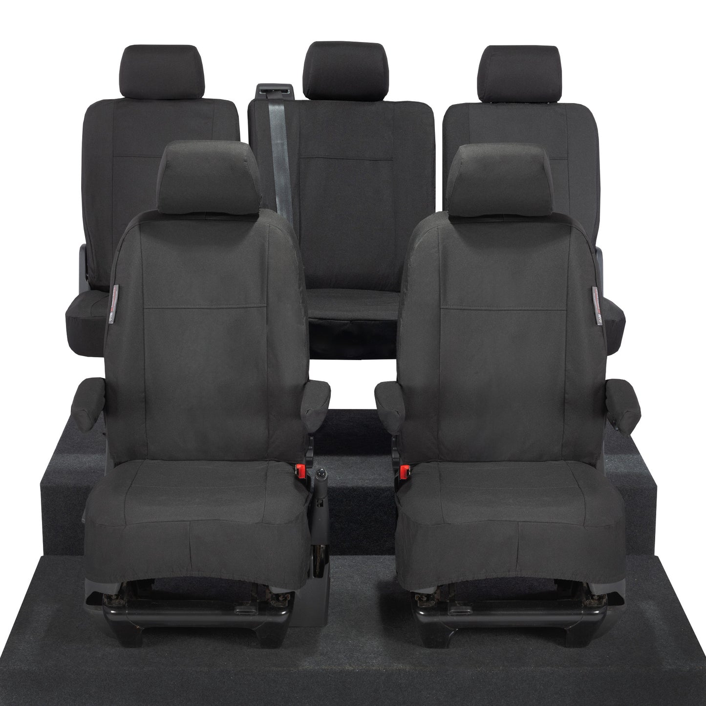 VW T6 Transporter Tailored Front & Rear Seat Covers (5 Seater, Armrests) 2015+