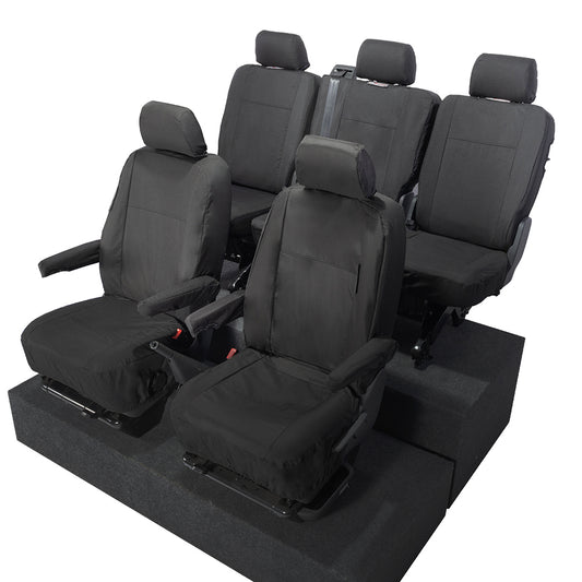 VW T5 Transporter Tailored Front & Rear Seat Covers (5 Seater, Armrests) 2003-2015
