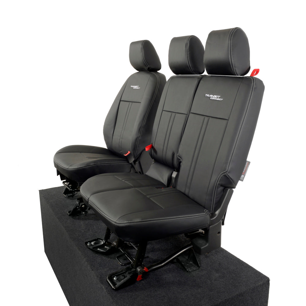 Ford Transit Connect Leatherette Front Seat Covers with 'Transit Connect' Embroidery (2014 Onwards)