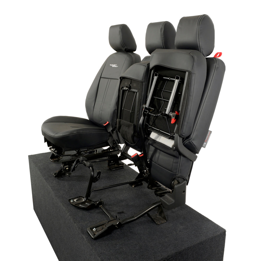 Ford Transit Connect Leatherette Front Seat Covers with 'Transit Connect' Embroidery (2014 Onwards)