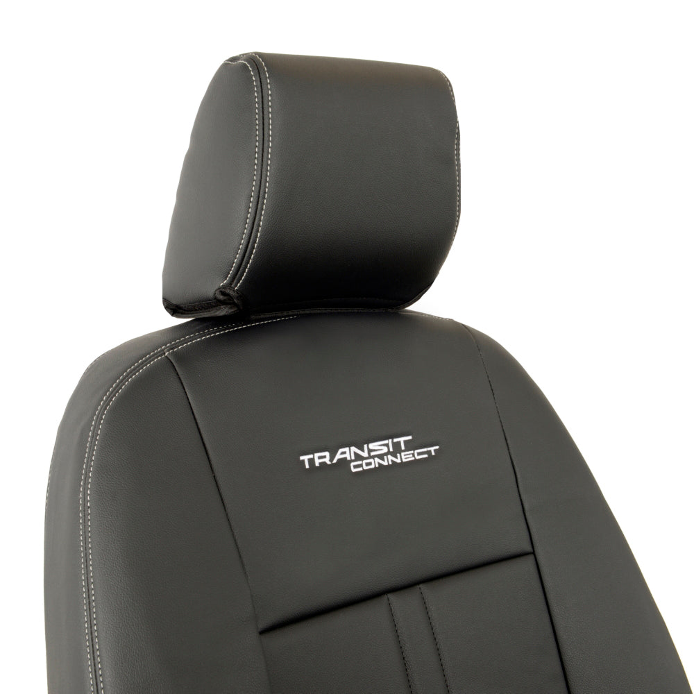 Ford Transit Connect Leatherette Front Seat Covers with 'Transit Connect' Embroidery (2014 Onwards)