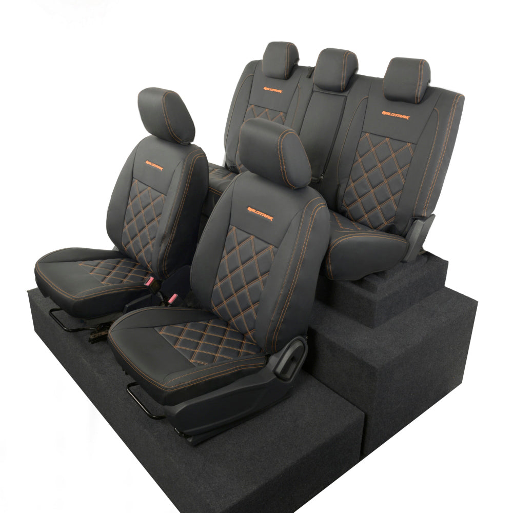 Ford Ranger Wildtrak Leatherette Front & Rear Seat Covers with 'Wildtrak' Embroidery (2016-2023)