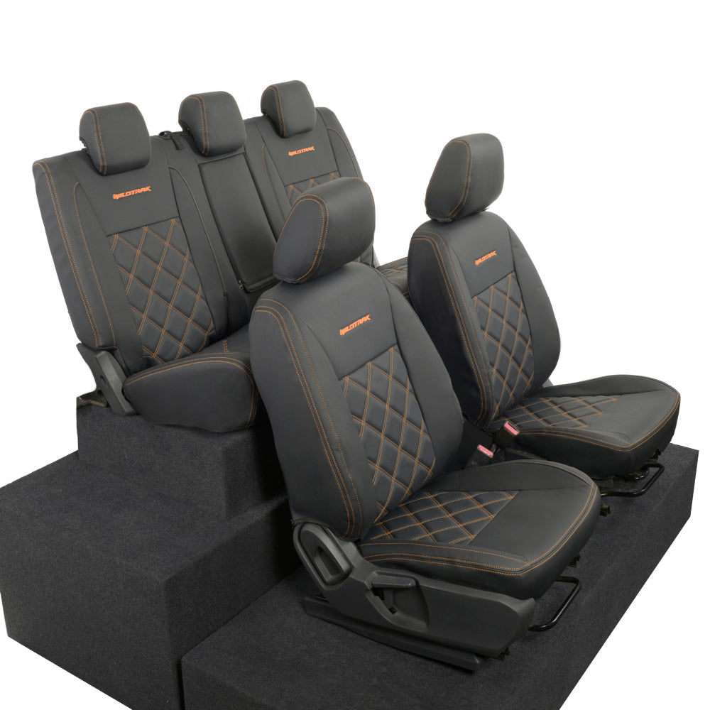 Ford Ranger Wildtrak Leatherette Front & Rear Seat Covers with 'Wildtrak' Embroidery (2016-2023)