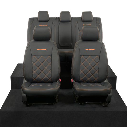 Ford Ranger Wildtrak Leatherette Front & Rear Seat Covers with 'Wildtrak' Embroidery (2016-2023)
