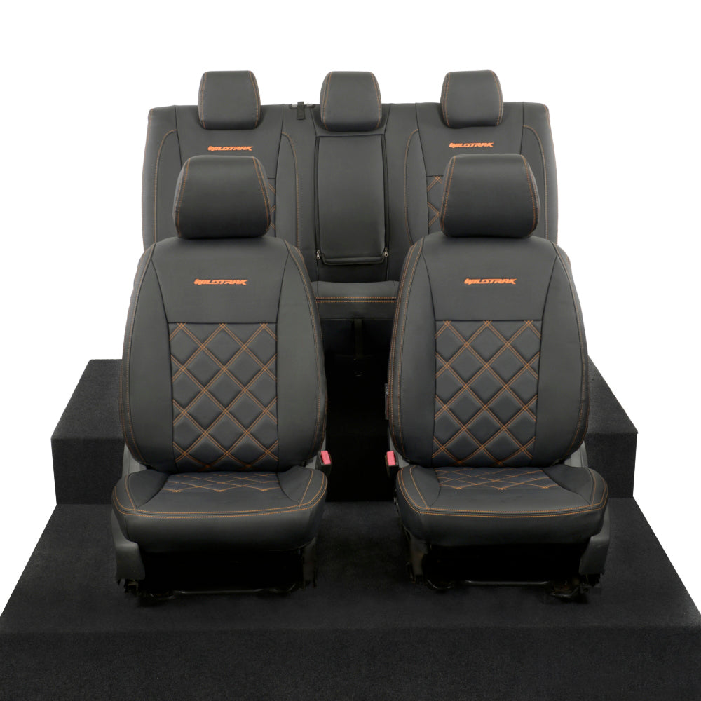 Ford Ranger Wildtrak Leatherette Front & Rear Seat Covers with 'Wildtrak' Embroidery (2016-2023)