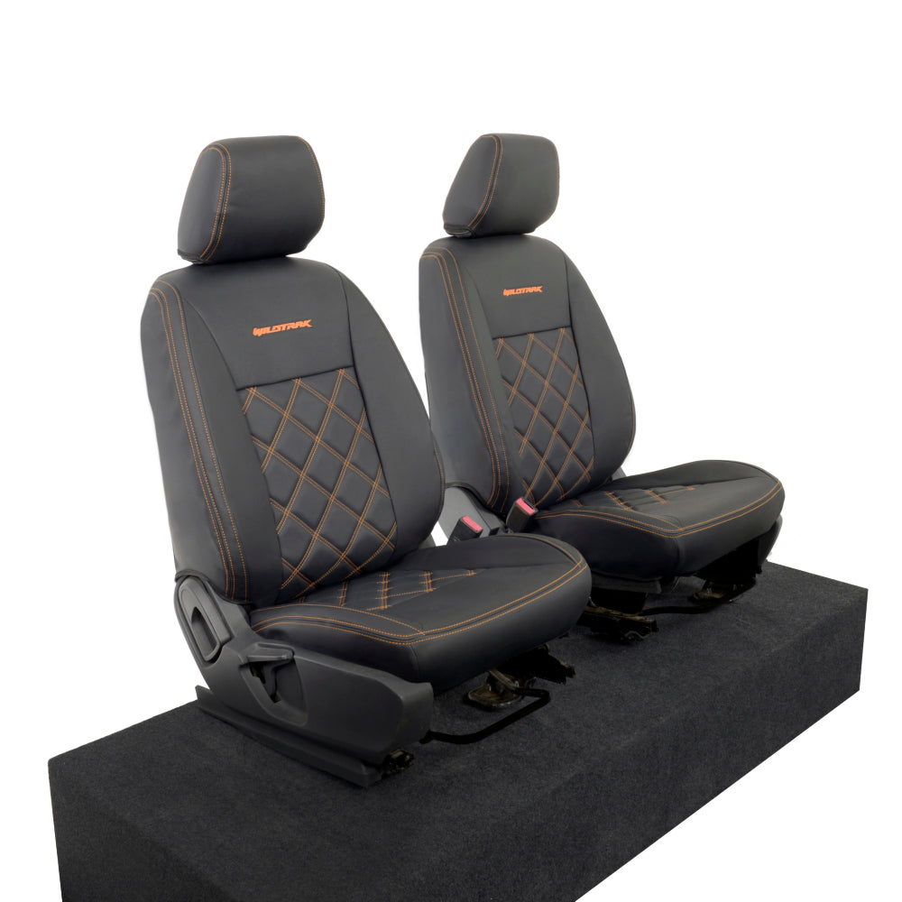 Ford Ranger Wildtrak Leatherette Front Seat Covers with 'Wildtrak' Embroidery (2016-2023)