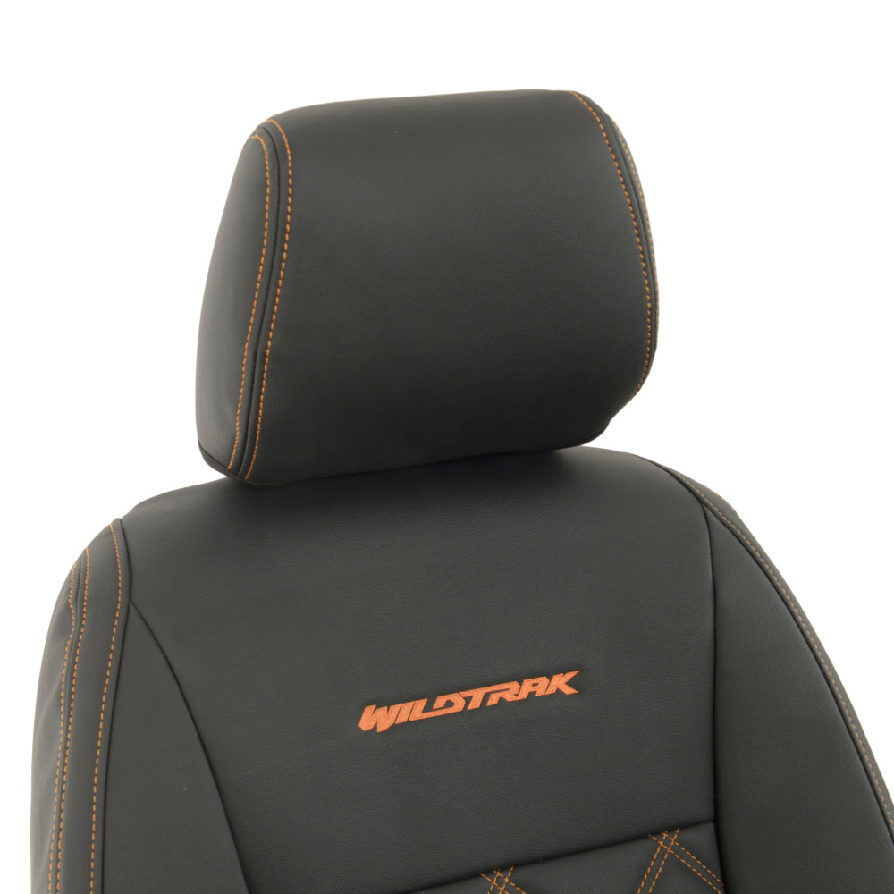 Ford Ranger Wildtrak Leatherette Front Seat Covers with 'Wildtrak' Embroidery (2016-2023)