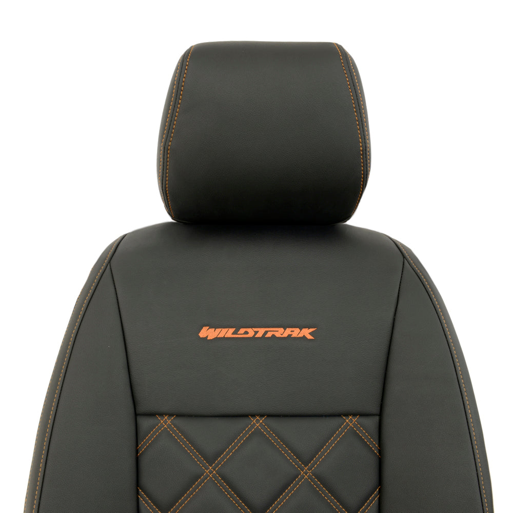Ford Ranger Wildtrak Leatherette Front Seat Covers with 'Wildtrak' Embroidery (2016-2023)