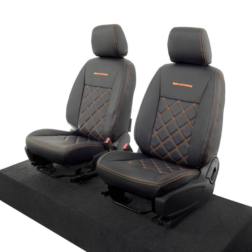 Ford Ranger Wildtrak Leatherette Front Seat Covers with 'Wildtrak' Embroidery (2016-2023)