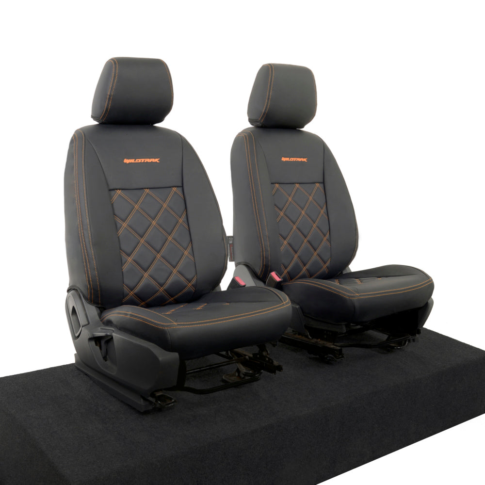 Ford Ranger Wildtrak Leatherette Front Seat Covers with 'Wildtrak' Embroidery (2016-2023)