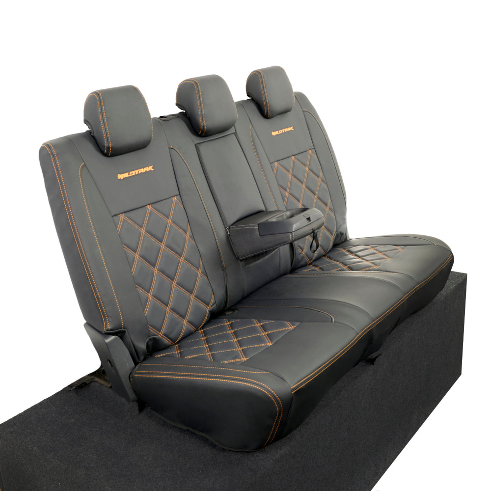 Ford Ranger Wildtrak Leatherette Rear Seat Covers with 'Wildtrak' Embroidery (2016-2023)