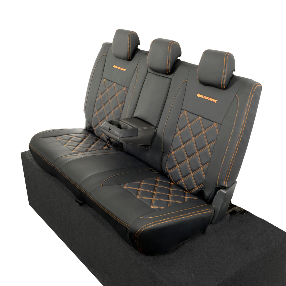 Ford Ranger Wildtrak Leatherette Rear Seat Covers with 'Wildtrak' Embroidery (2016-2023)