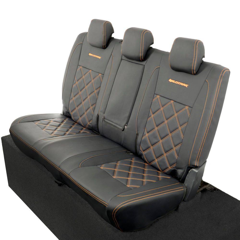 Ford Ranger Wildtrak Leatherette Rear Seat Covers with 'Wildtrak' Embroidery (2016-2023)