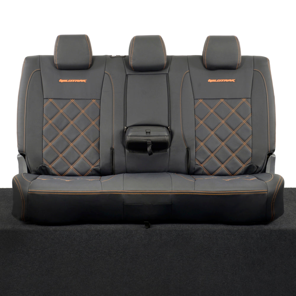 Ford Ranger Wildtrak Leatherette Rear Seat Covers with 'Wildtrak' Embroidery (2016-2023)