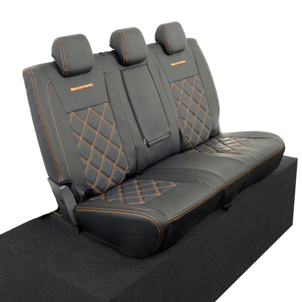 Ford Ranger Wildtrak Leatherette Rear Seat Covers with 'Wildtrak' Embroidery (2016-2023)