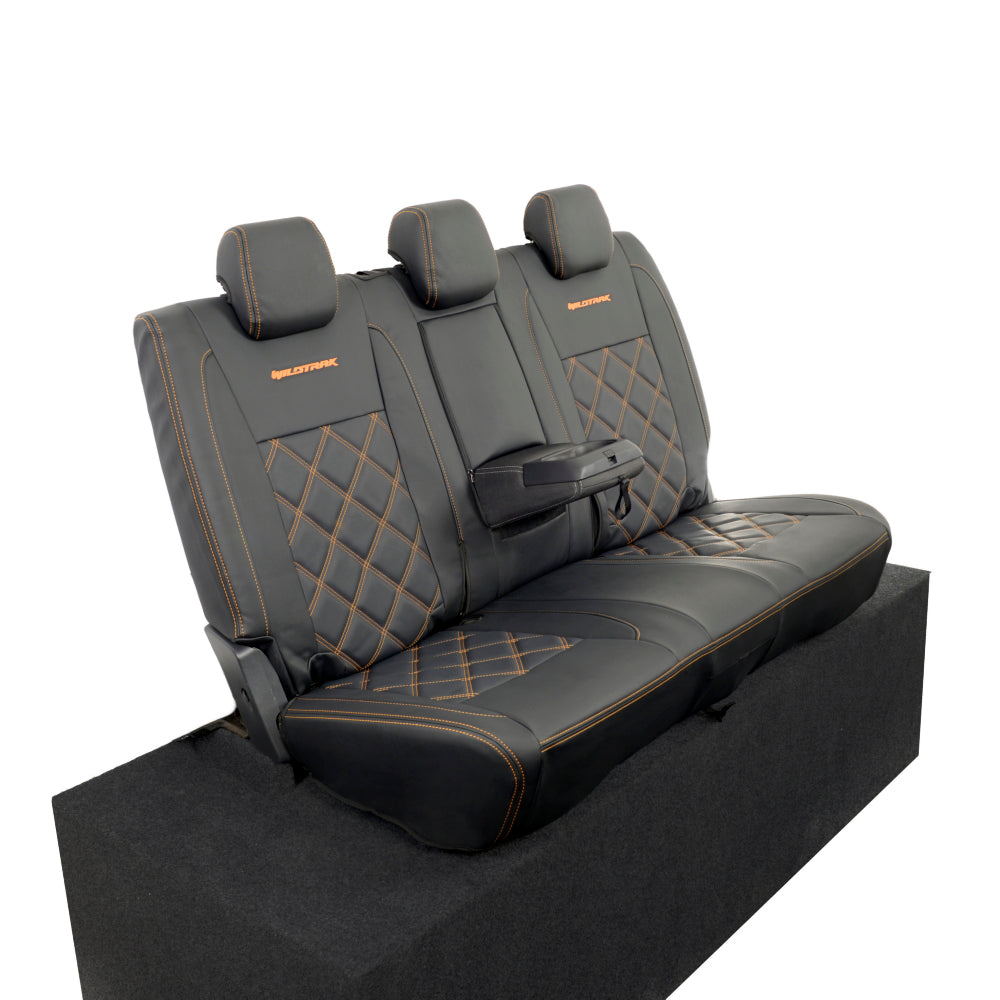 Ford Ranger Wildtrak Leatherette Rear Seat Covers with 'Wildtrak' Embroidery (2016-2023)