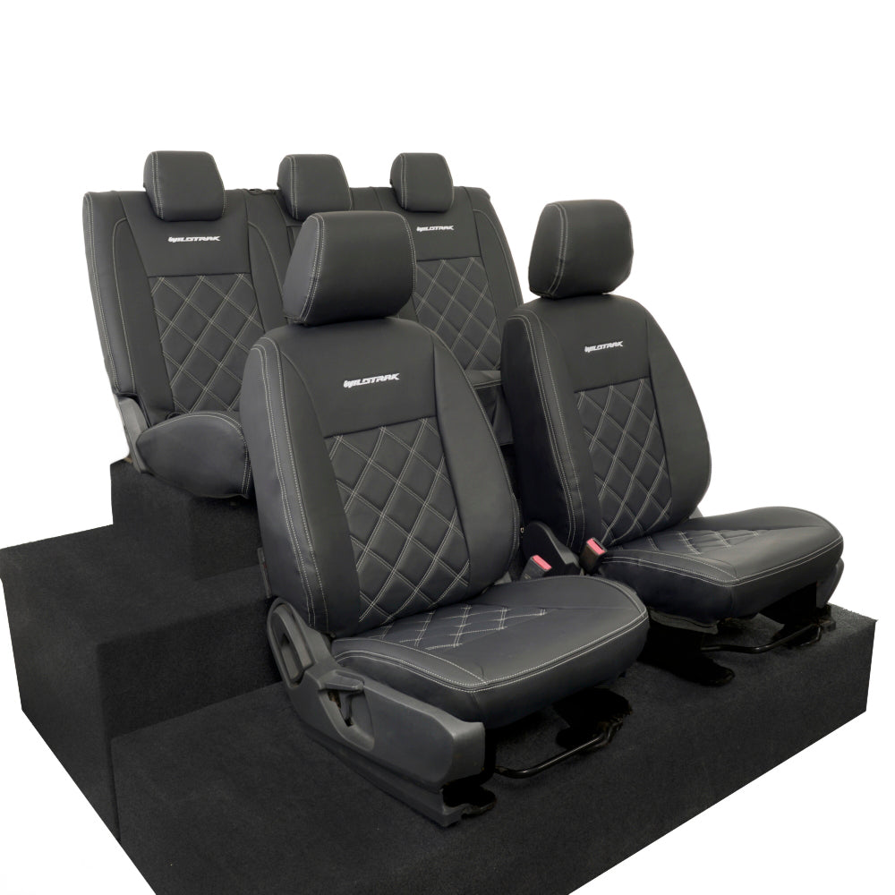 Ford Ranger Wildtrak Leatherette Front & Rear Seat Covers with 'Wildtrak' Embroidery (2016-2023)