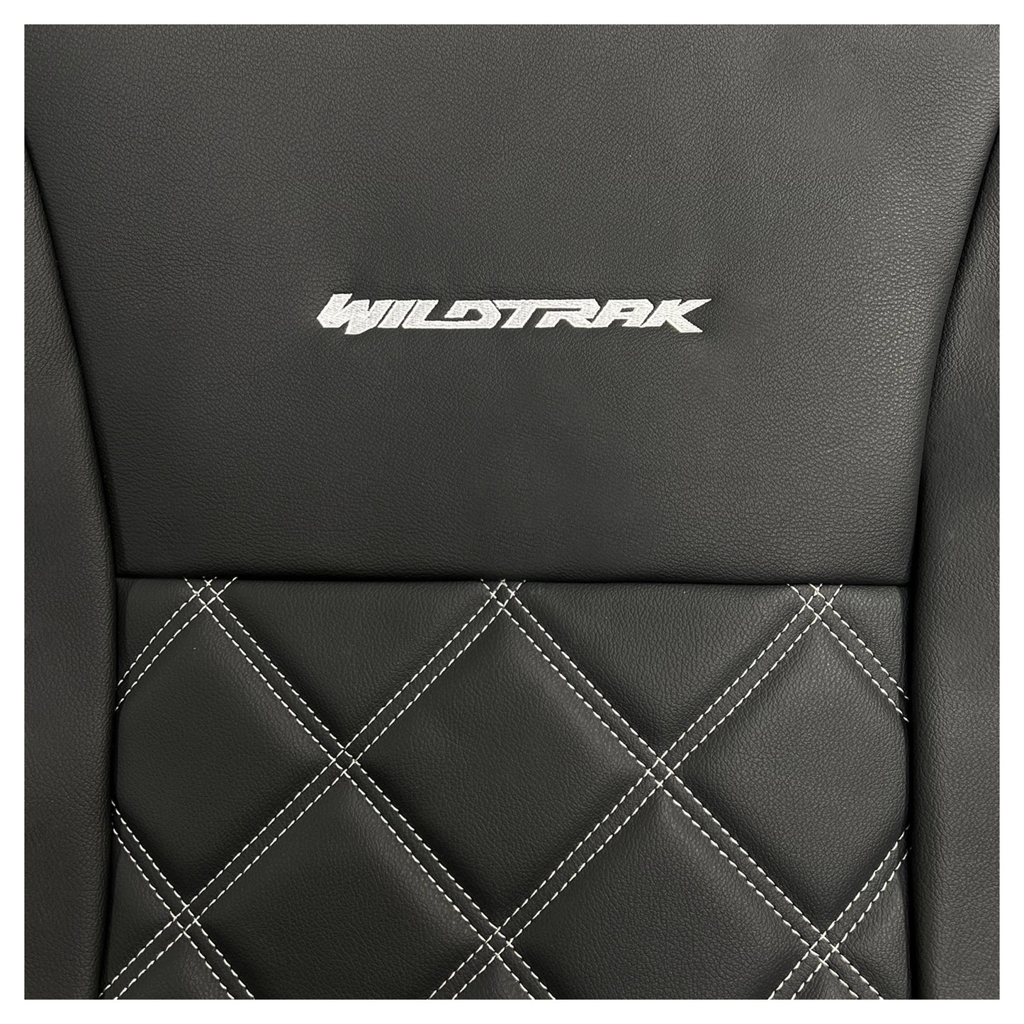 Ford Ranger Wildtrak Leatherette Front & Rear Seat Covers with 'Wildtrak' Embroidery (2016-2023)