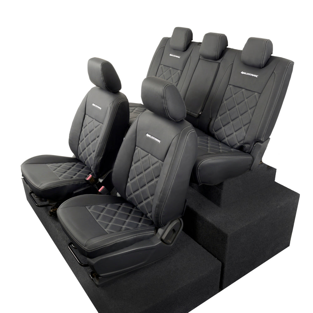 Ford Ranger Wildtrak Leatherette Front & Rear Seat Covers with 'Wildtrak' Embroidery (2016-2023)