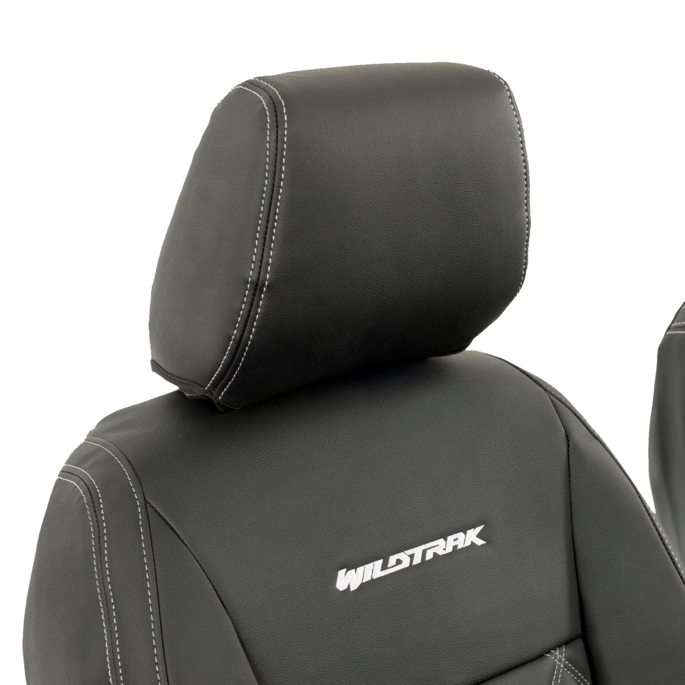 Ford Ranger Wildtrak Leatherette Front Seat Covers with 'Wildtrak' Embroidery (2016-2023)