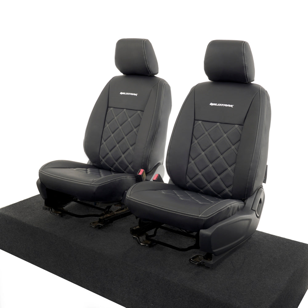 Ford Ranger Wildtrak Leatherette Front Seat Covers with 'Wildtrak' Embroidery (2016-2023)