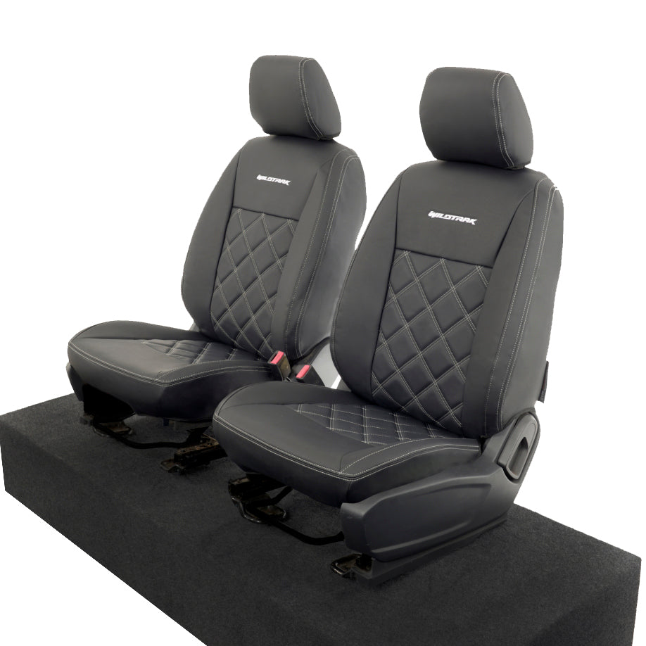 Ford Ranger Wildtrak Leatherette Front Seat Covers with 'Wildtrak' Embroidery (2016-2023)