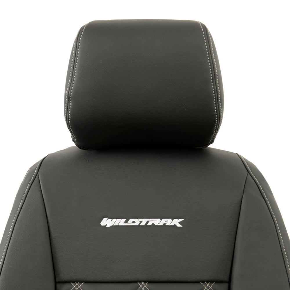 Ford Ranger Wildtrak Leatherette Front Seat Covers with 'Wildtrak' Embroidery (2016-2023)