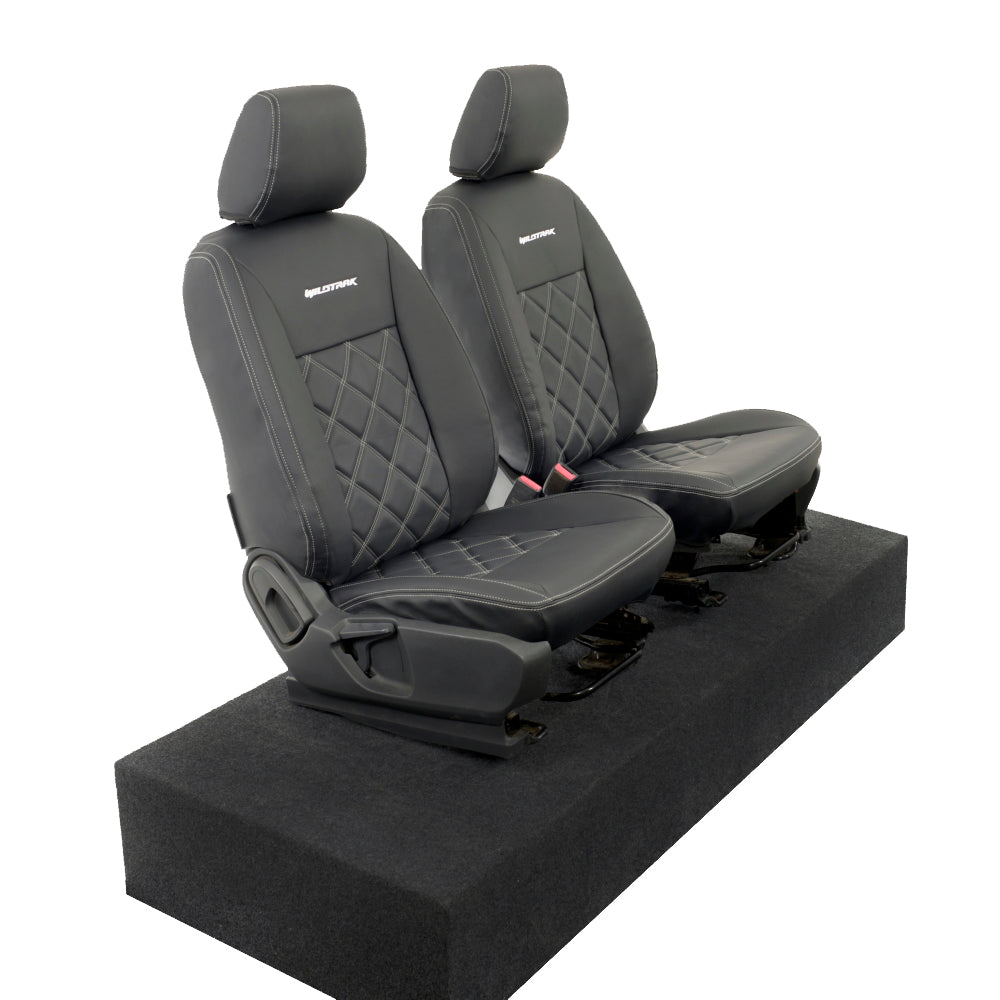 Ford Ranger Wildtrak Leatherette Front Seat Covers with 'Wildtrak' Embroidery (2016-2023)