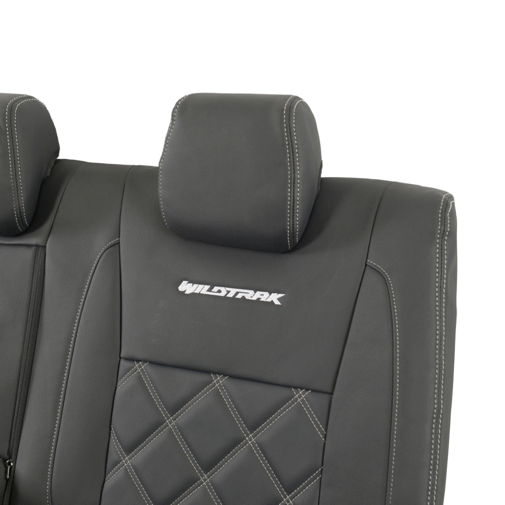 Ford Ranger Wildtrak Leatherette Rear Seat Covers with 'Wildtrak' Embroidery (2016-2023)