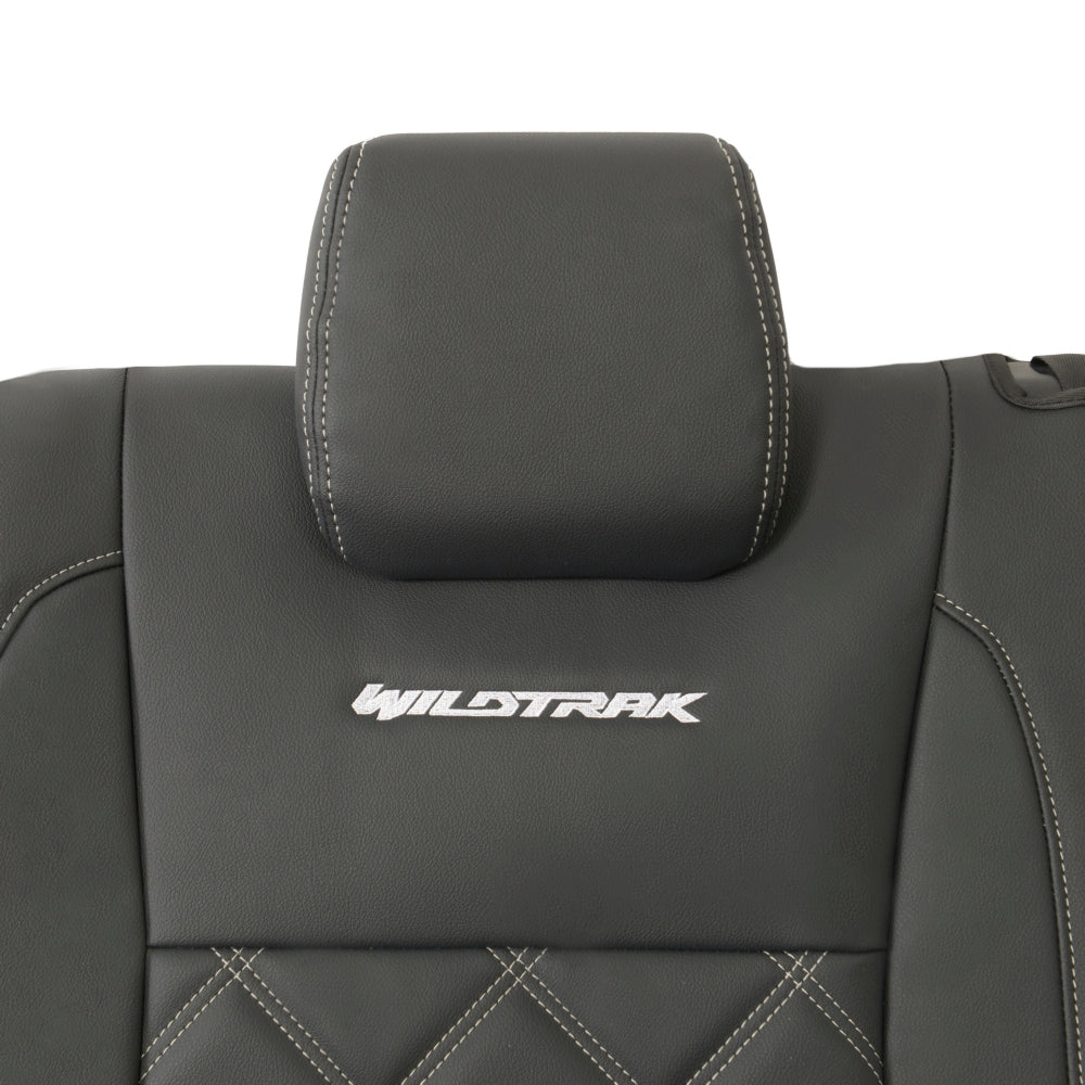 Ford Ranger Wildtrak Leatherette Rear Seat Covers with 'Wildtrak' Embroidery (2016-2023)