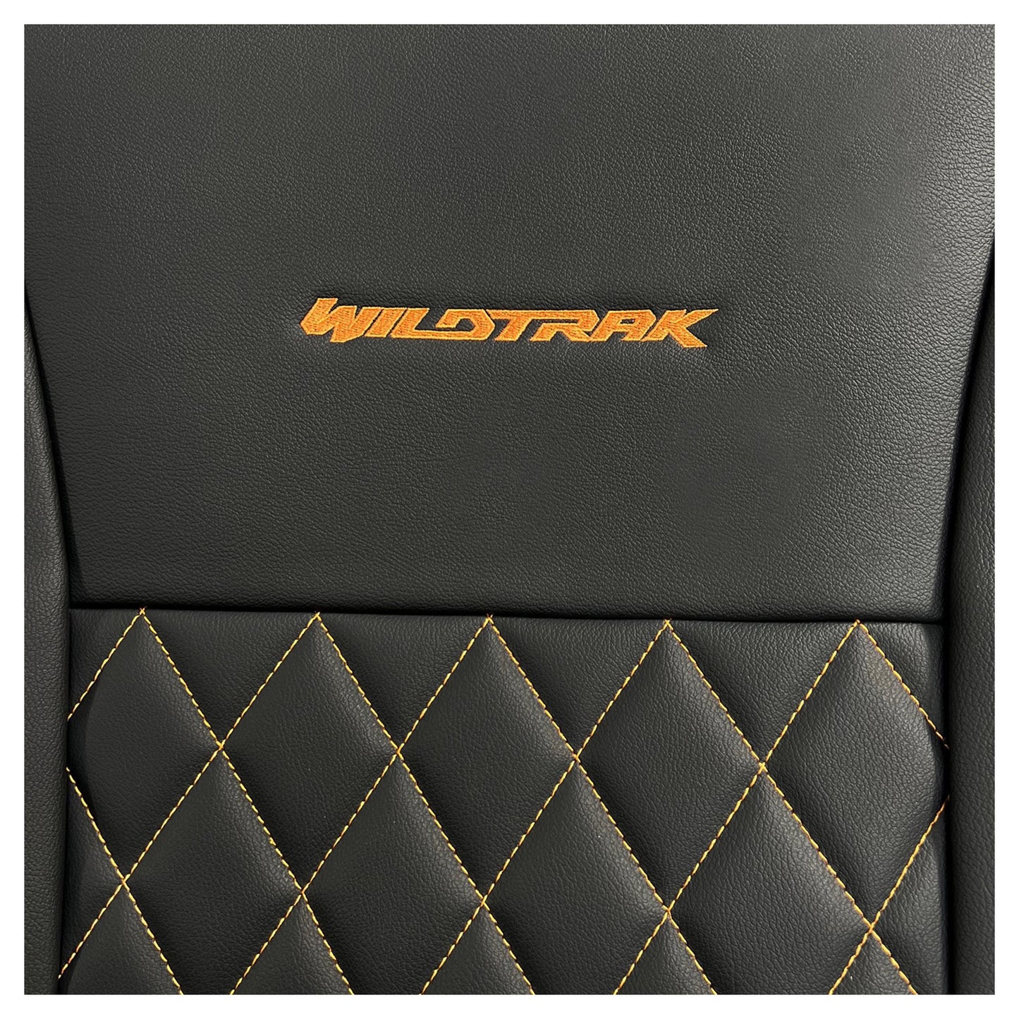 Ford Ranger Wildtrak Leatherette Front & Rear Seat Covers with 'Wildtrak' Embroidery (2016-2023)