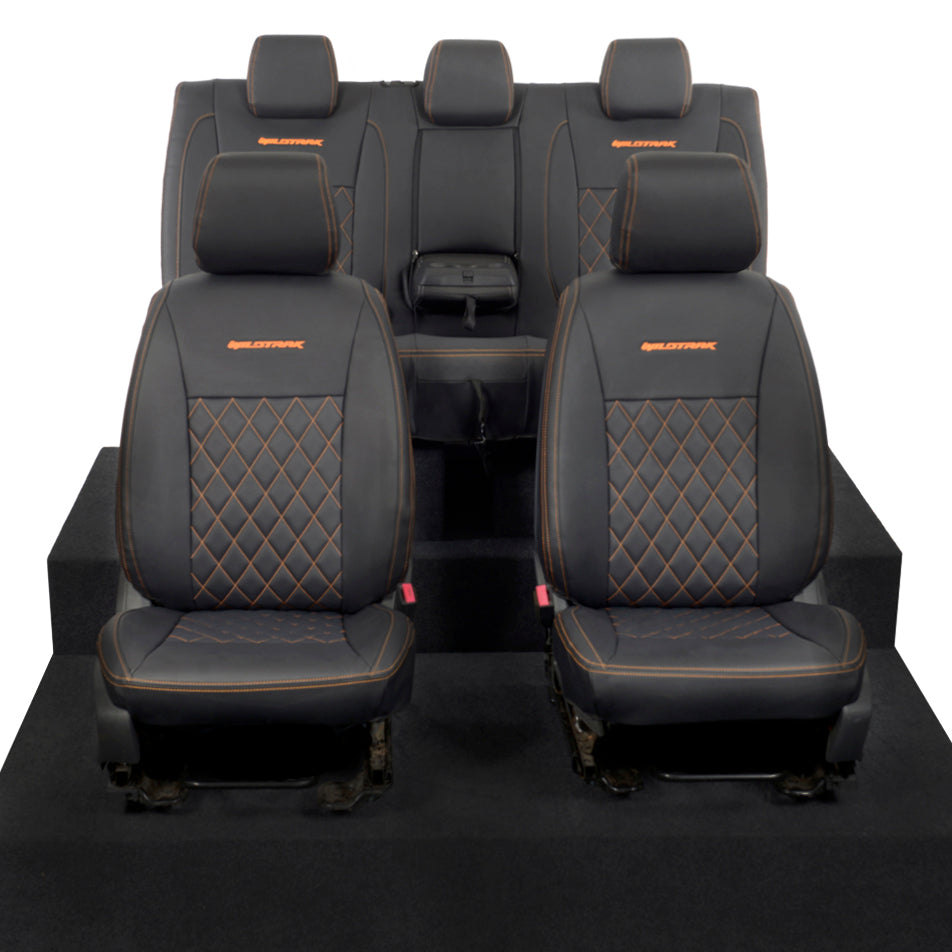 Ford Ranger Wildtrak Leatherette Front & Rear Seat Covers with 'Wildtrak' Embroidery (2016-2023)