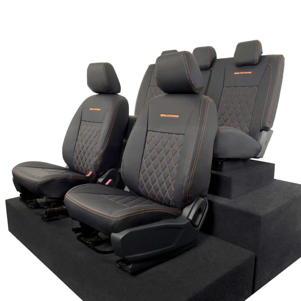 Ford Ranger Wildtrak Leatherette Front & Rear Seat Covers with 'Wildtrak' Embroidery (2016-2023)
