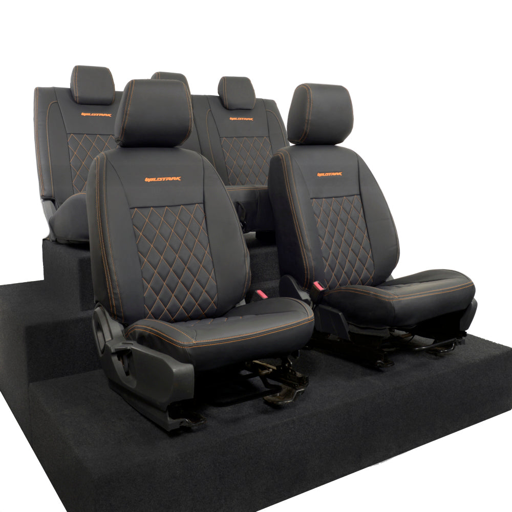 Ford Ranger Wildtrak Leatherette Front & Rear Seat Covers with 'Wildtrak' Embroidery (2016-2023)