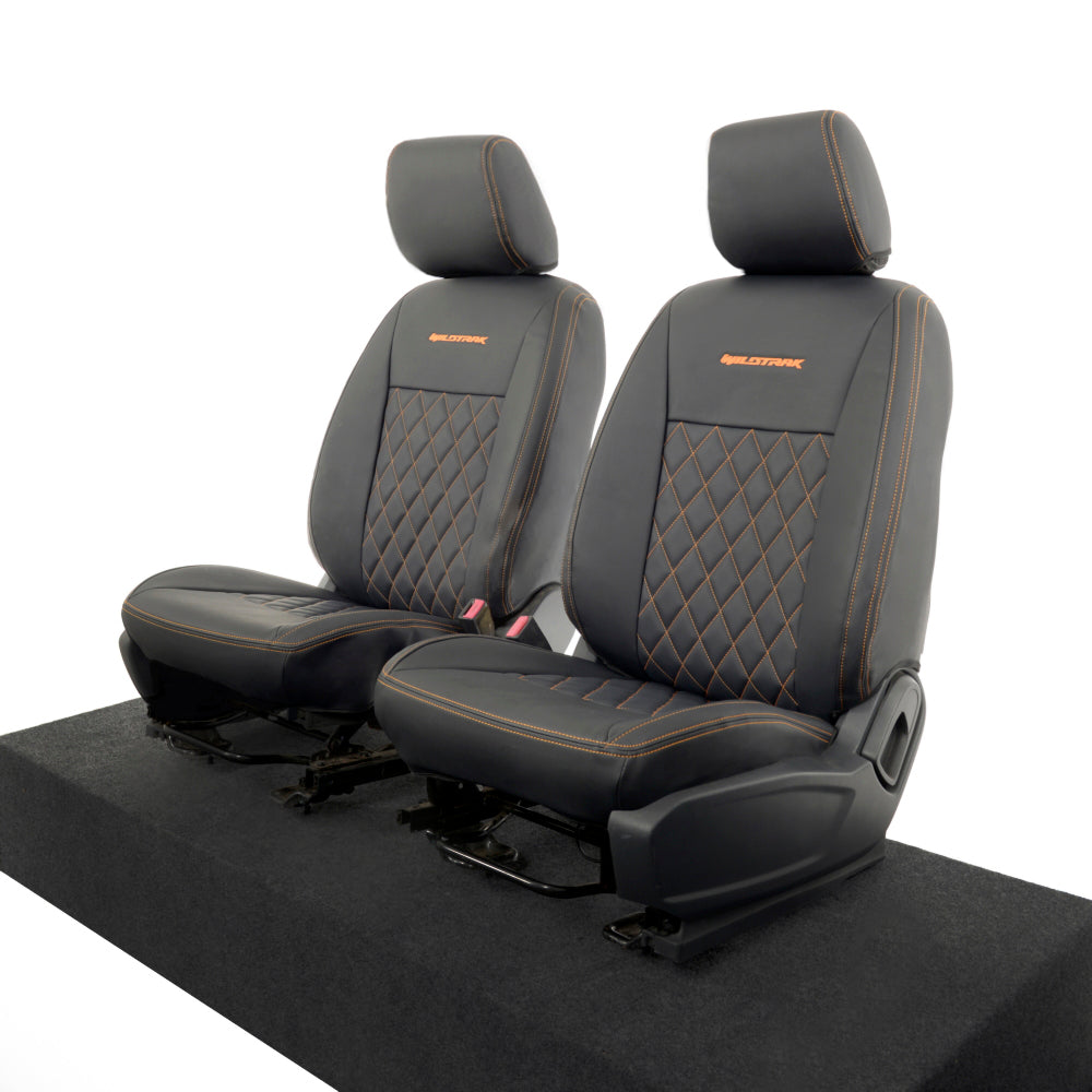 Ford Ranger Wildtrak Leatherette Front Seat Covers with 'Wildtrak' Embroidery (2016-2023)