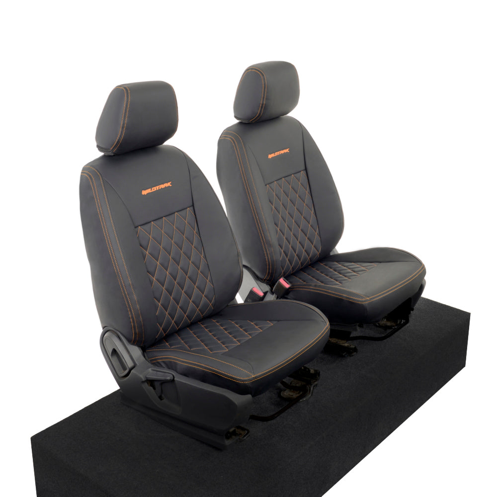 Ford Ranger Wildtrak Leatherette Front Seat Covers with 'Wildtrak' Embroidery (2016-2023)