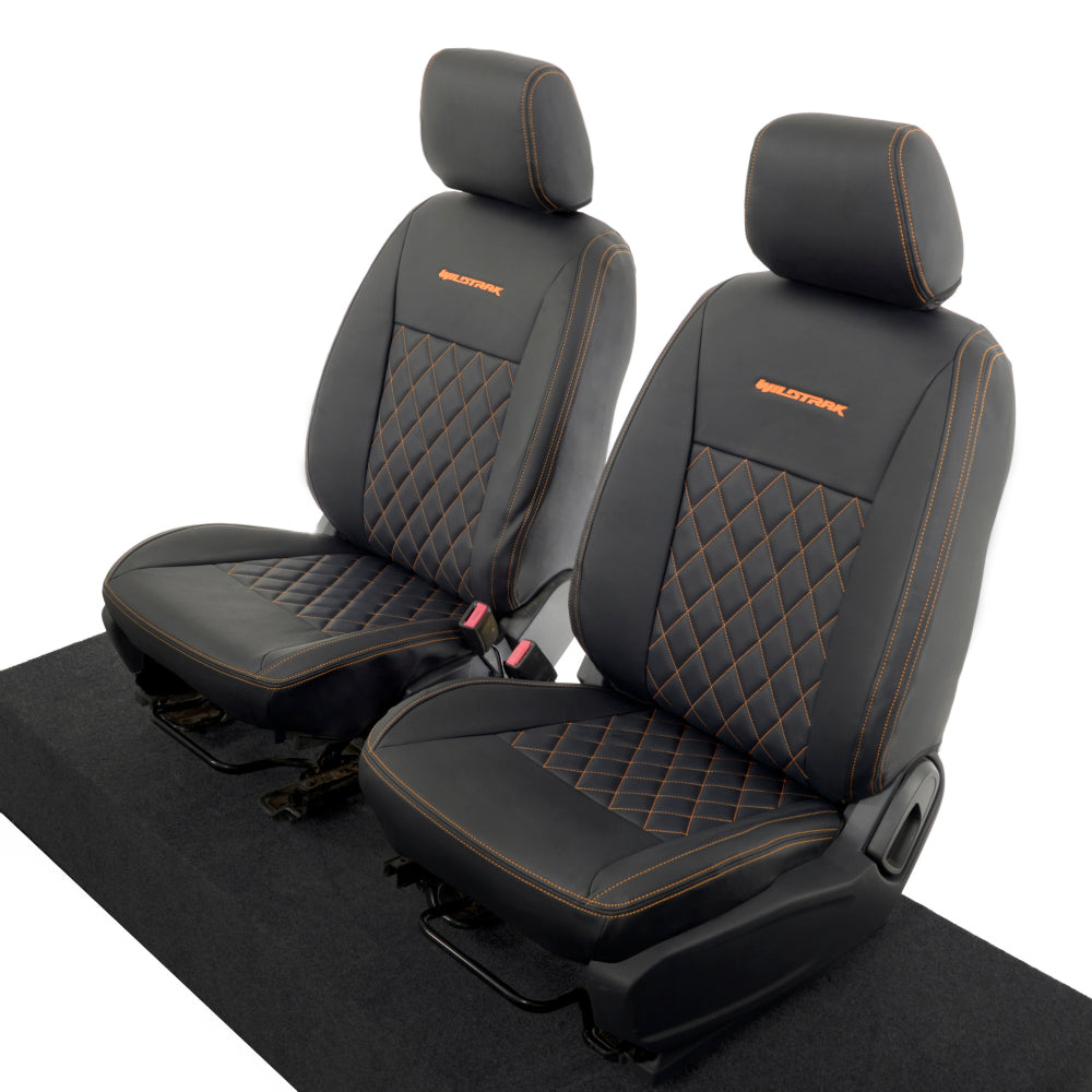 Ford Ranger Wildtrak Leatherette Front Seat Covers with 'Wildtrak' Embroidery (2016-2023)
